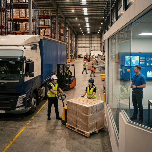 Fluxo integrado entre fornecedores, centro de distribuição e consumidores.