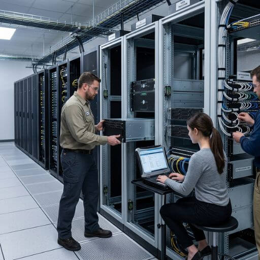 Equipe preparando infraestrutura tecnológica para Inteligência Artificial.