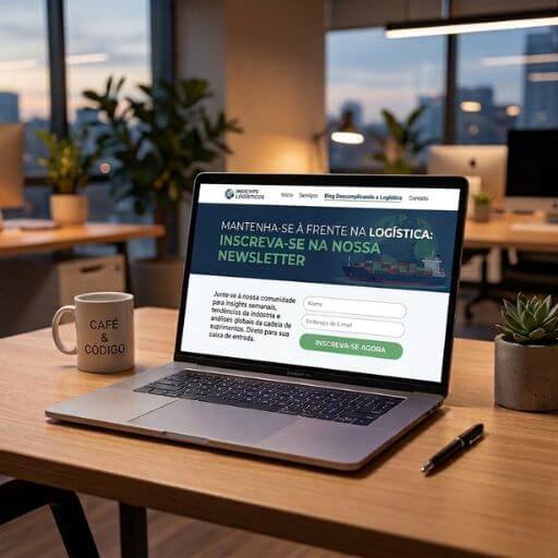 Convite digital para acompanhar as novas tendências de ia na logística para microempresas.