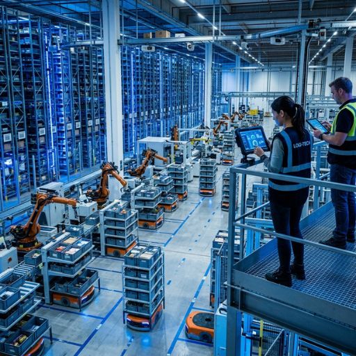 Automação e inteligência artificial aplicadas à logística moderna.