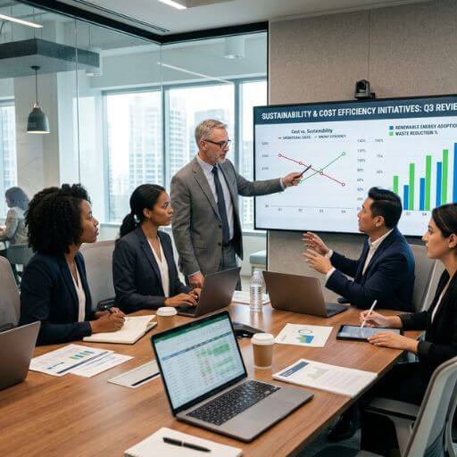 Empresa analisando os benefícios financeiros e ambientais da logística reversa.