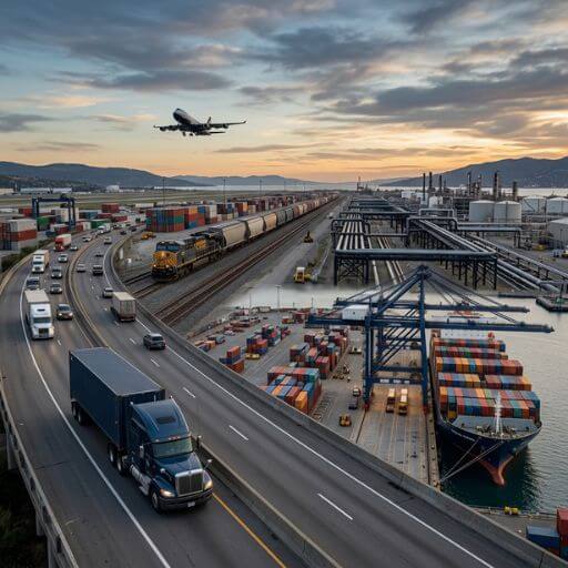 Os cinco principais modais de transporte utilizados na logística.