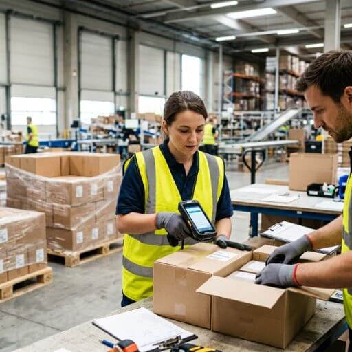 Digitalização da operação mostrando tecnologia aplicada à logística no trabalho diário