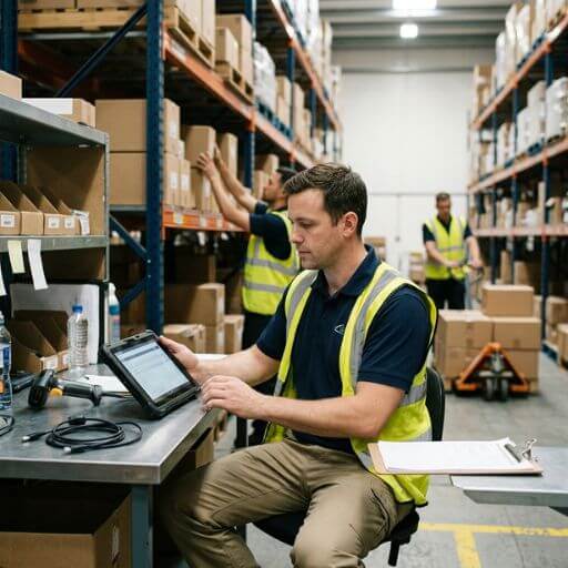 Tecnologia integrada à gestão de estoque inteligente durante o acompanhamento da operação no armazém