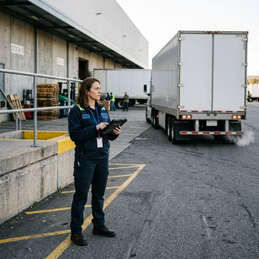 Coordenador utilizando tecnologia para acompanhar transporte e distribuição durante a expedição